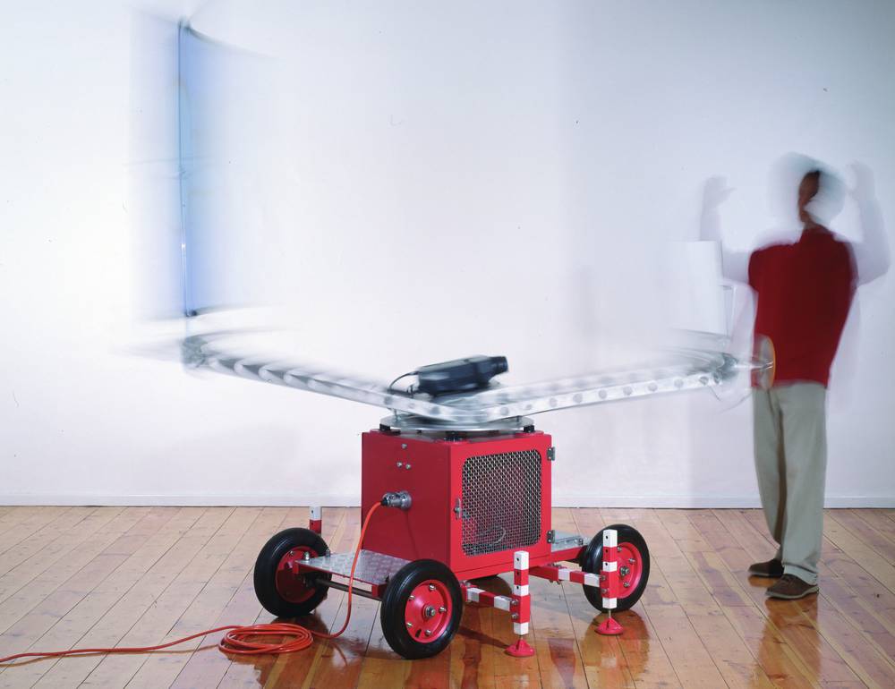 Lazy Susan’s motion controllers picking up the viewer