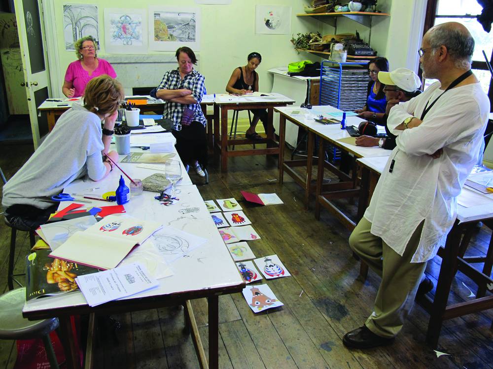 Workshop discussion with teachers at the Peter Clarke Art Centre (formerly known as the Frank Joubert Art Centre).