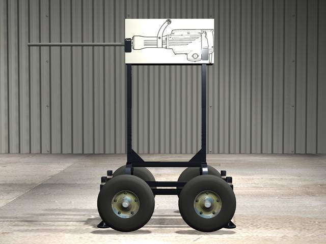 A computer visualisation of Heartbreaker. The different parts of the trolley were made using computer-aided design and manufacturing techniques (CAD/CAM)